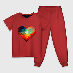 Пижама хлопковая детская My Heart, цвет: красный