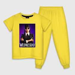 Пижама хлопковая детская Wednesday, цвет: желтый