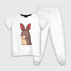 Пижама хлопковая детская Кролик-символ года, цвет: белый