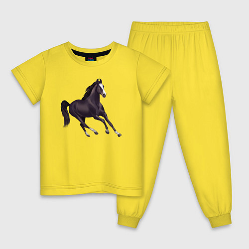 Детская пижама Марварская лошадь / Желтый – фото 1