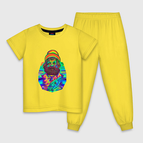 Детская пижама Рыбак и рыба / Желтый – фото 1
