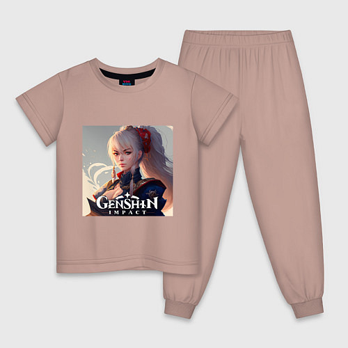 Детская пижама Геншин Импакт, Наганохара Ёимия / Пыльно-розовый – фото 1