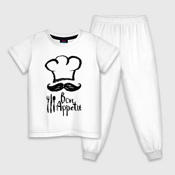 Пижама хлопковая детская Приятного аппетита, цвет: белый