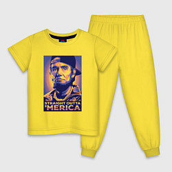Пижама хлопковая детская Lincoln rapper, цвет: желтый
