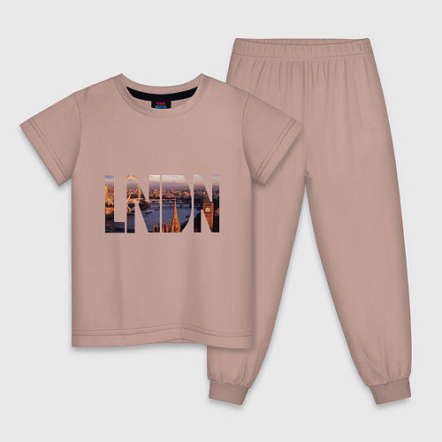 Детская пижама Достопримечательности Лондона / Пыльно-розовый – фото 1