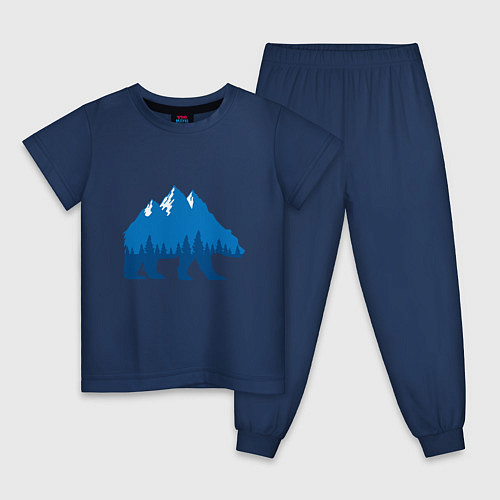 Детская пижама Bear mountains / Тёмно-синий – фото 1
