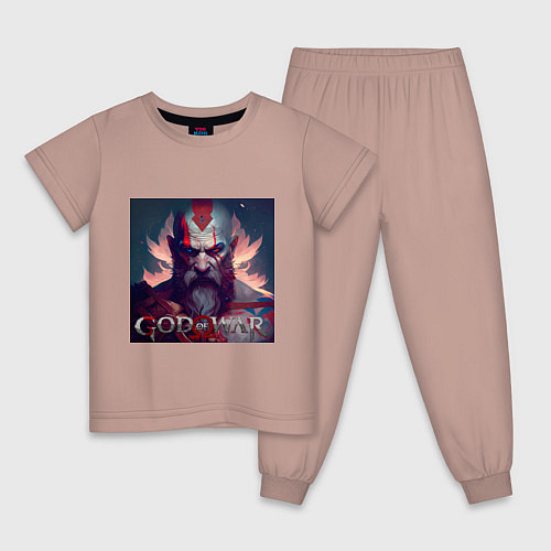 Детская пижама Кратос, бог войны / Пыльно-розовый – фото 1