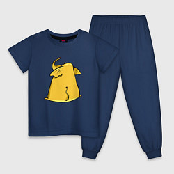 Пижама хлопковая детская Желтый слон обиделся, цвет: тёмно-синий
