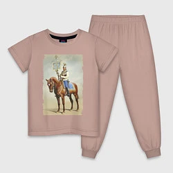 Пижама хлопковая детская Лейб-Гвардии Кирасирский полк, цвет: пыльно-розовый