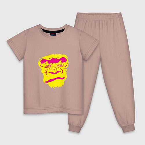 Детская пижама Gorilla face / Пыльно-розовый – фото 1