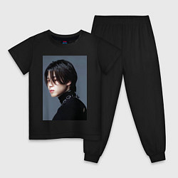 Пижама хлопковая детская Dark side Jimin, цвет: черный