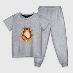 Пижама хлопковая детская Весенняя лисичка и лаванда, цвет: меланж