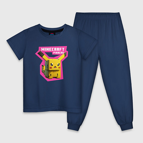 Детская пижама Minecraft - Pikachu / Тёмно-синий – фото 1