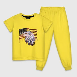 Пижама хлопковая детская American eagle, цвет: желтый