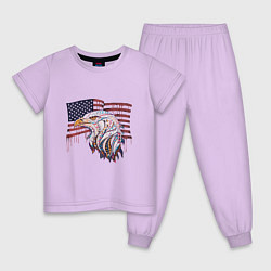 Пижама хлопковая детская American eagle, цвет: лаванда
