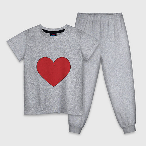 Детская пижама Сердце в стиле минимализм / Меланж – фото 1