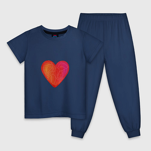 Детская пижама Красное Сердце любовь / Тёмно-синий – фото 1
