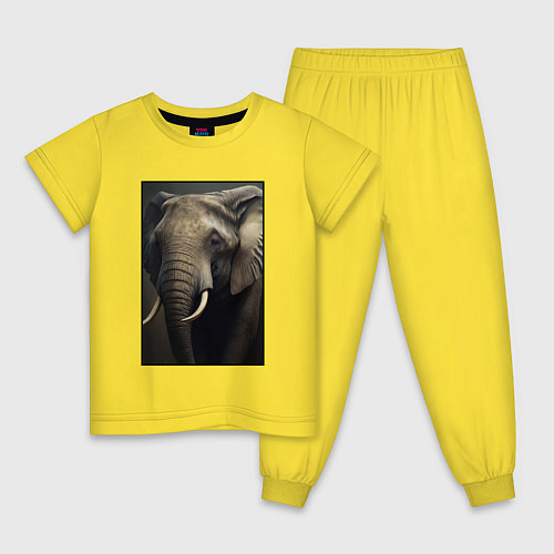Детская пижама Портрет слона / Желтый – фото 1