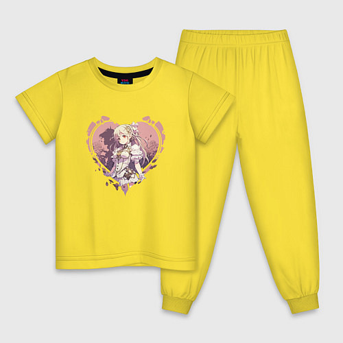 Детская пижама Аниме девушка в стиле Геншин Импакт / Желтый – фото 1