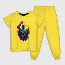 Пижама хлопковая детская Зелье для любви, цвет: желтый
