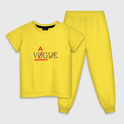 Пижама хлопковая детская VAG not VOGUE, цвет: желтый