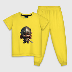Пижама хлопковая детская Воинственная амазонка, цвет: желтый