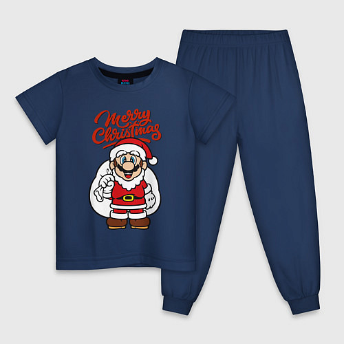 Детская пижама Christmas Mario / Тёмно-синий – фото 1