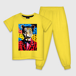Пижама хлопковая детская Леопард Сальвадор Дали, цвет: желтый