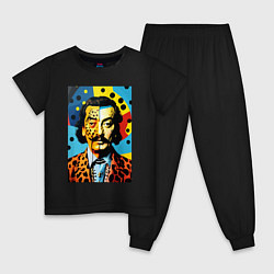 Пижама хлопковая детская Salvador Dali : Pop Art, цвет: черный