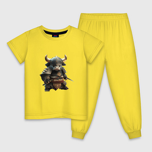 Детская пижама Бык викинг / Желтый – фото 1