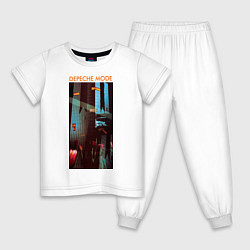 Пижама хлопковая детская Depeche Mode: Poster, цвет: белый