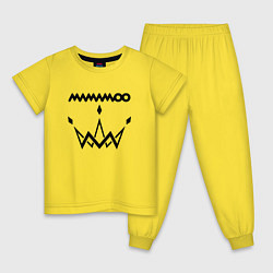 Пижама хлопковая детская Mamamoo emblem, цвет: желтый