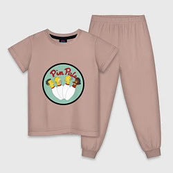Пижама хлопковая детская Simpsons bowling, цвет: пыльно-розовый