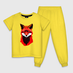 Пижама хлопковая детская Красный лис, цвет: желтый
