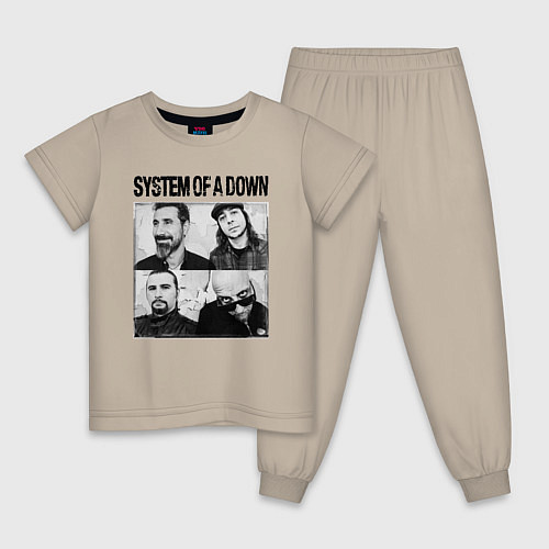 Детская пижама System of a down rock / Миндальный – фото 1