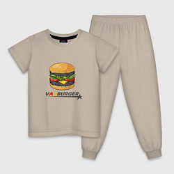 Пижама хлопковая детская VAGburger tyres, цвет: миндальный