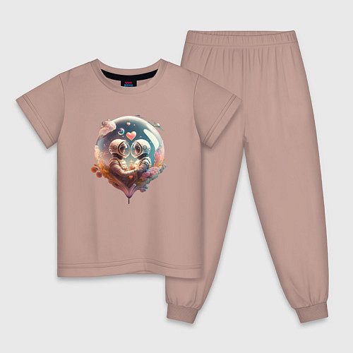 Детская пижама Космос и любовь / Пыльно-розовый – фото 1