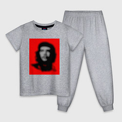 Пижама хлопковая детская Че Гевара расплывчатая иллюзия, цвет: меланж