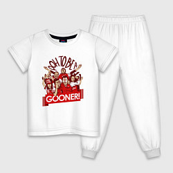 Пижама хлопковая детская Фанаты Арсенала, цвет: белый