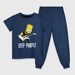 Пижама хлопковая детская Deep Purple Барт Симпсон рокер, цвет: тёмно-синий