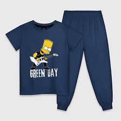 Пижама хлопковая детская Green Day Барт Симпсон рокер, цвет: тёмно-синий