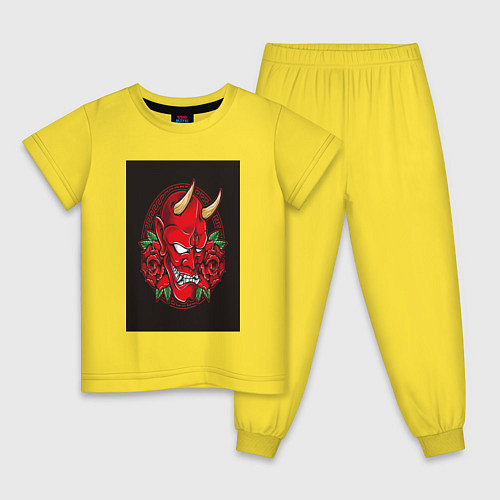 Детская пижама Демон с розами / Желтый – фото 1