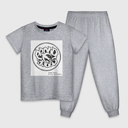 Пижама хлопковая детская Proud Souls, цвет: меланж