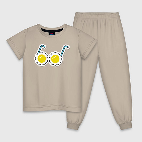 Детская пижама Веселая яичница / Миндальный – фото 1