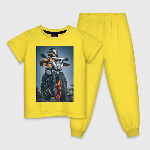 Детская пижама Байк / Желтый – фото 1