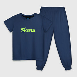 Пижама хлопковая детская Софья в стиле Шрека, цвет: тёмно-синий