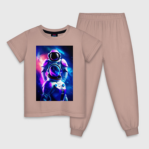 Детская пижама Космический герой / Пыльно-розовый – фото 1