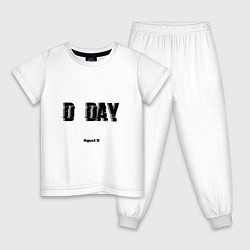Пижама хлопковая детская D DAY Agust D, цвет: белый