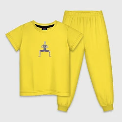 Пижама хлопковая детская Легкая рудрасана, цвет: желтый