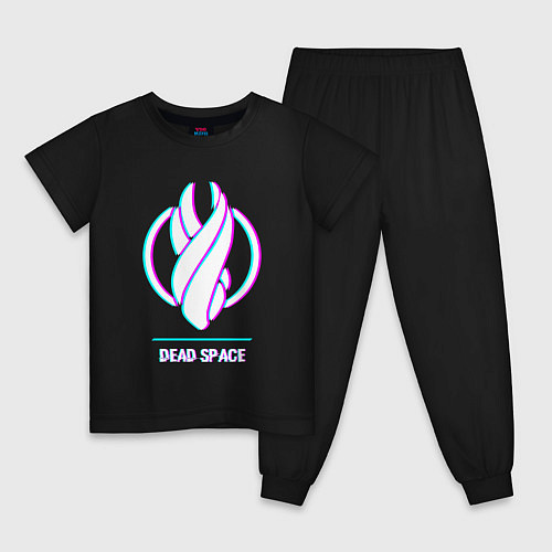 Детская пижама Dead Space в стиле glitch и баги графики / Черный – фото 1